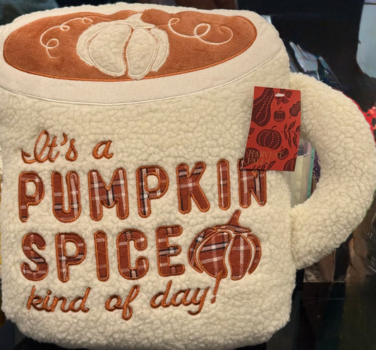 New fall decor It’s a Pumpkin Spice Kinda Day coffee mug pillow