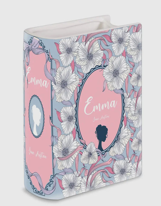 New small Floral ceramic book vase-Emma