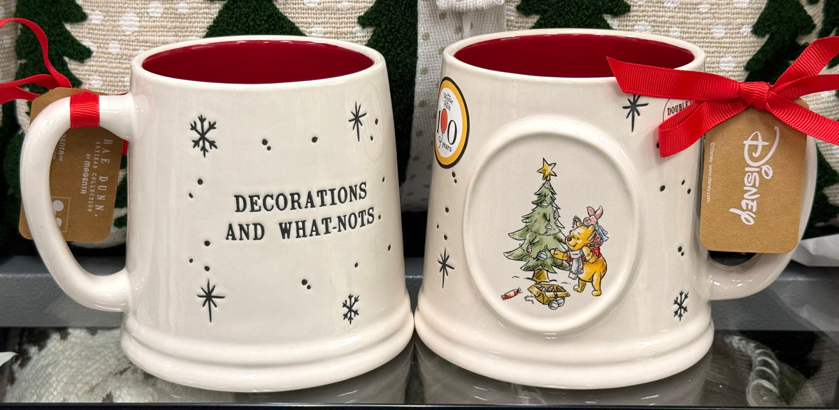 New Rae Dunn x Winnie the Pooh ceramic Christmas mug DECORATIONS AND WHAT-NOTS