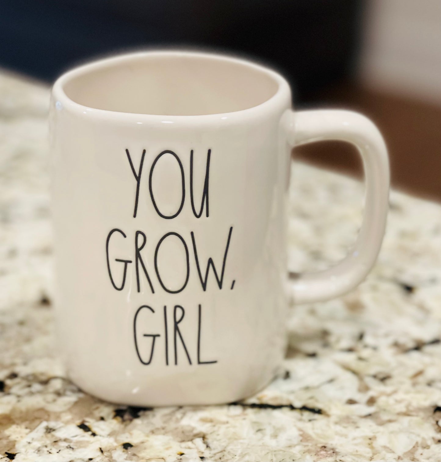 New Rae Dunn white ceramic coffee mug YOU GROW, GIRL