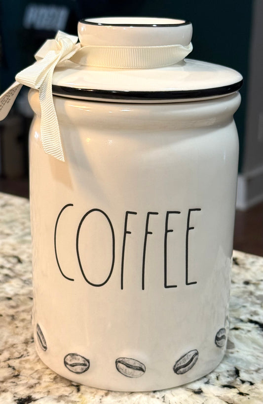 New release Rae Dunn 6” ceramic COFFEE bean storage canister