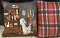 New 14x14 library reading book ghost Halloween hook throw pillow. Plaid back