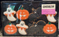 New Ghoulish faux cookie hanging orange/black ghost & bats Halloween decor