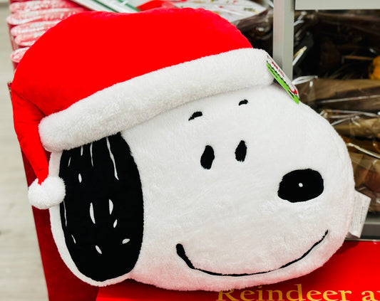 New Peanuts Snoopy Christmas hat pillow decor 18x17