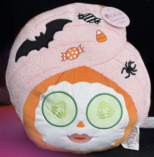 New spa lady head wrap pumpkin decor Halloween fall pillow