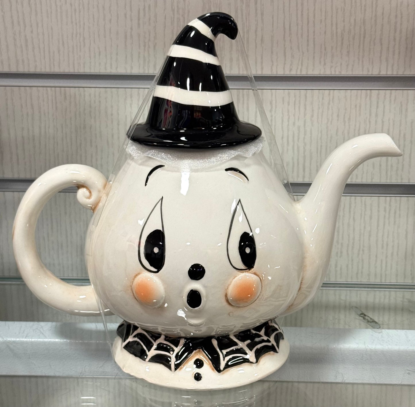 New Joanna Parker ceramic Gus teapot Halloween decor 2026-striped hat