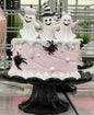 New pink and black resin Halloween faux ghost cake decor
