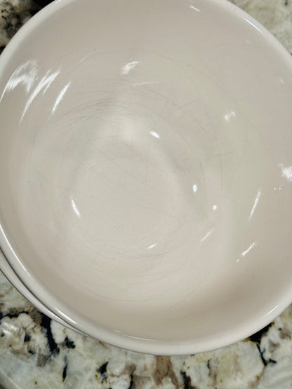 Rae Dunn 4-piece white ceramic FOODIE cereal bowl set