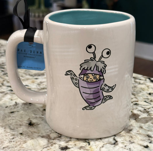 New Rae Dunn x Pixar’s Monsters Inc. white ceramic coffee mug BOO!