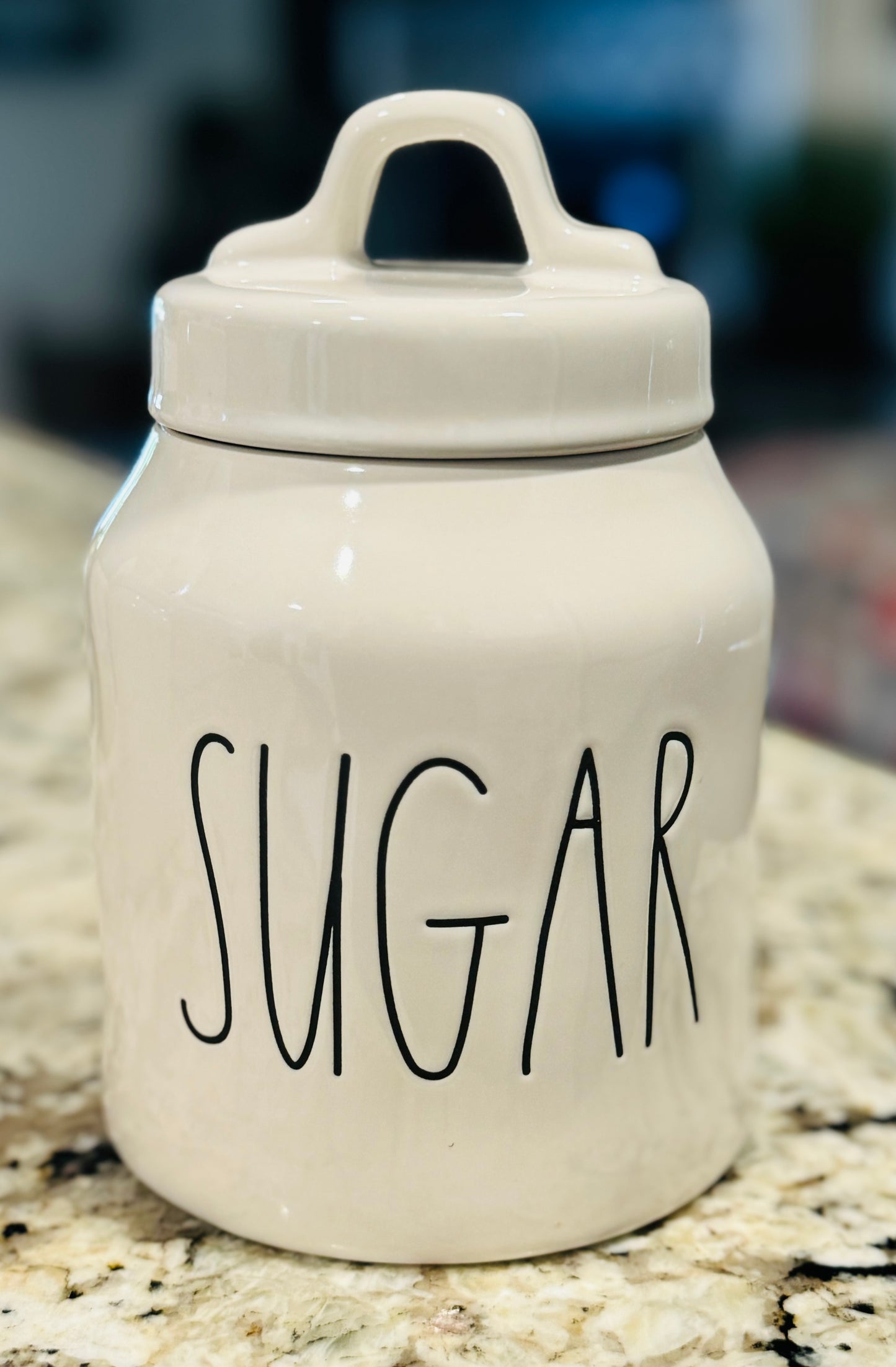 New Rae Dunn white ceramic SUGAR canister 6”