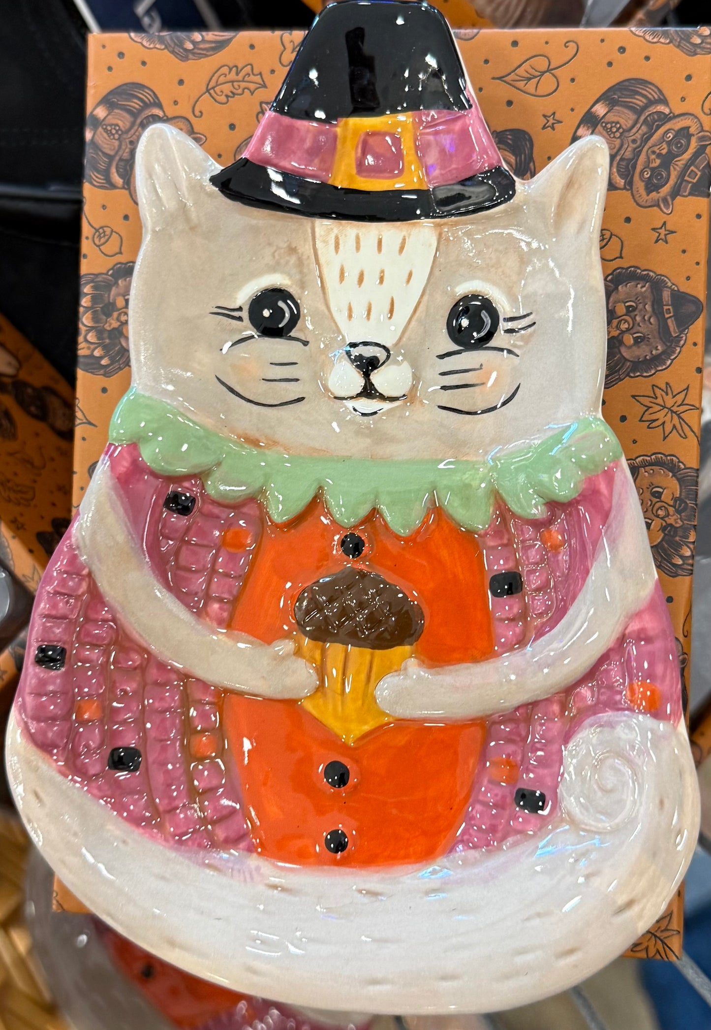 New release Joanna Parker ceramic fall raccoon snack plate