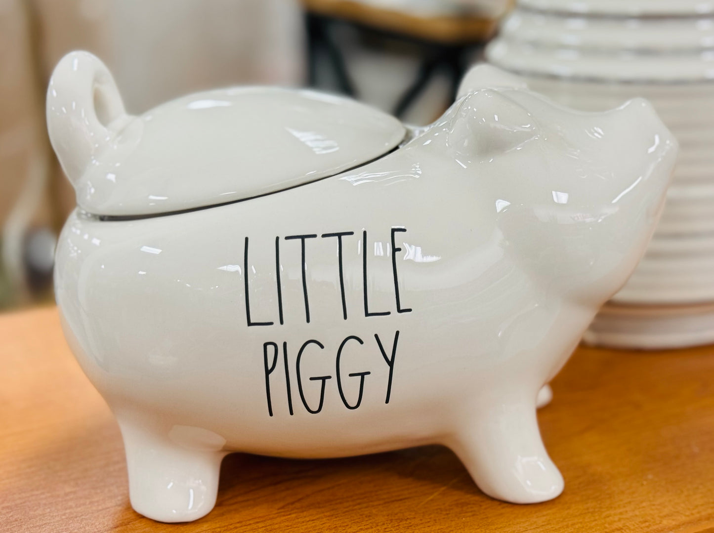 New Rae Dunn white ceramic LITTLE PIGGY 🐷 farmhouse decor