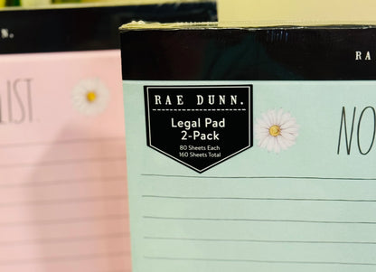 New Rae Dunn stationary 2-pack notepad legal pad set NOTEPAD & CHECKLIST