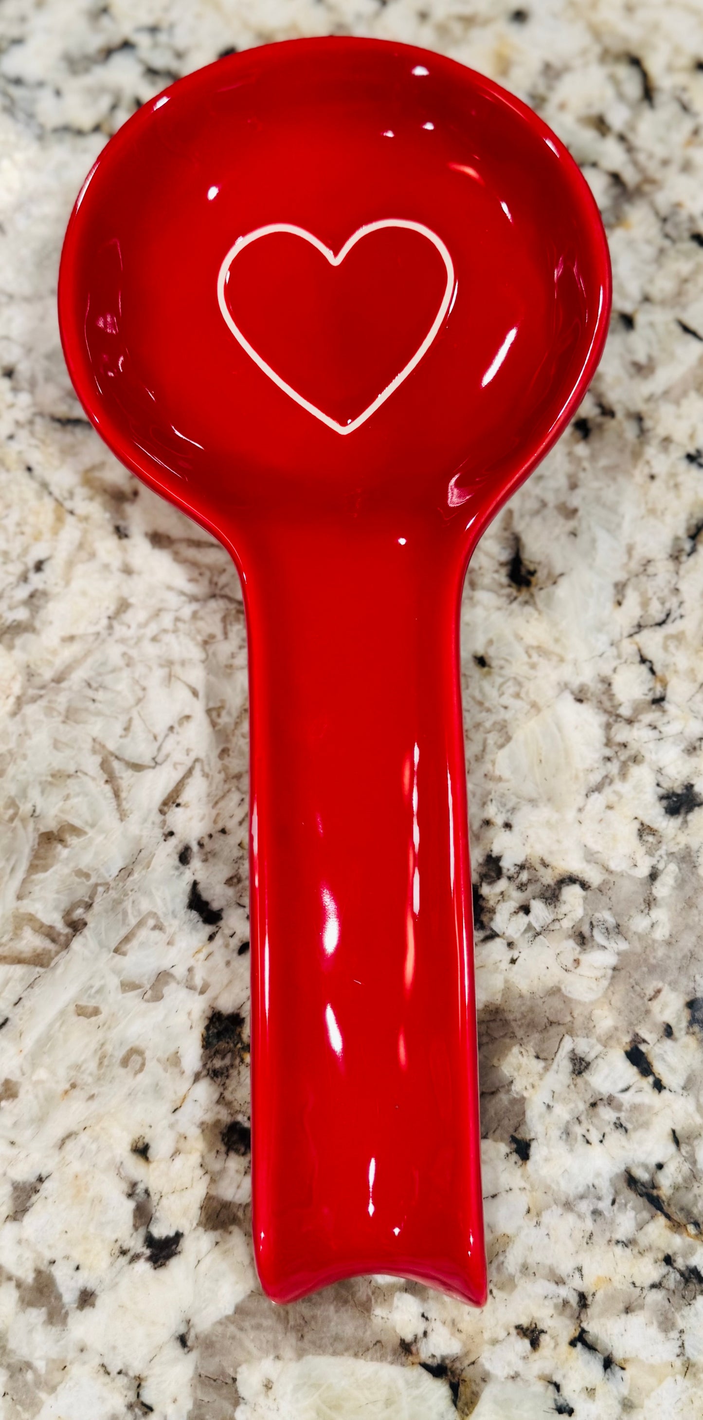 New Rae Dunn red ceramic heart decor SPOON rest