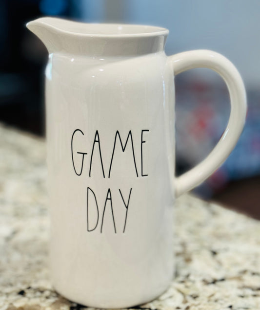 New Rae Dunn white ceramic GAME DAY pitcher