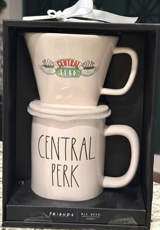 New Rae Dunn x Friend’s ceramic coffee pour over set CENTRAL PERK
