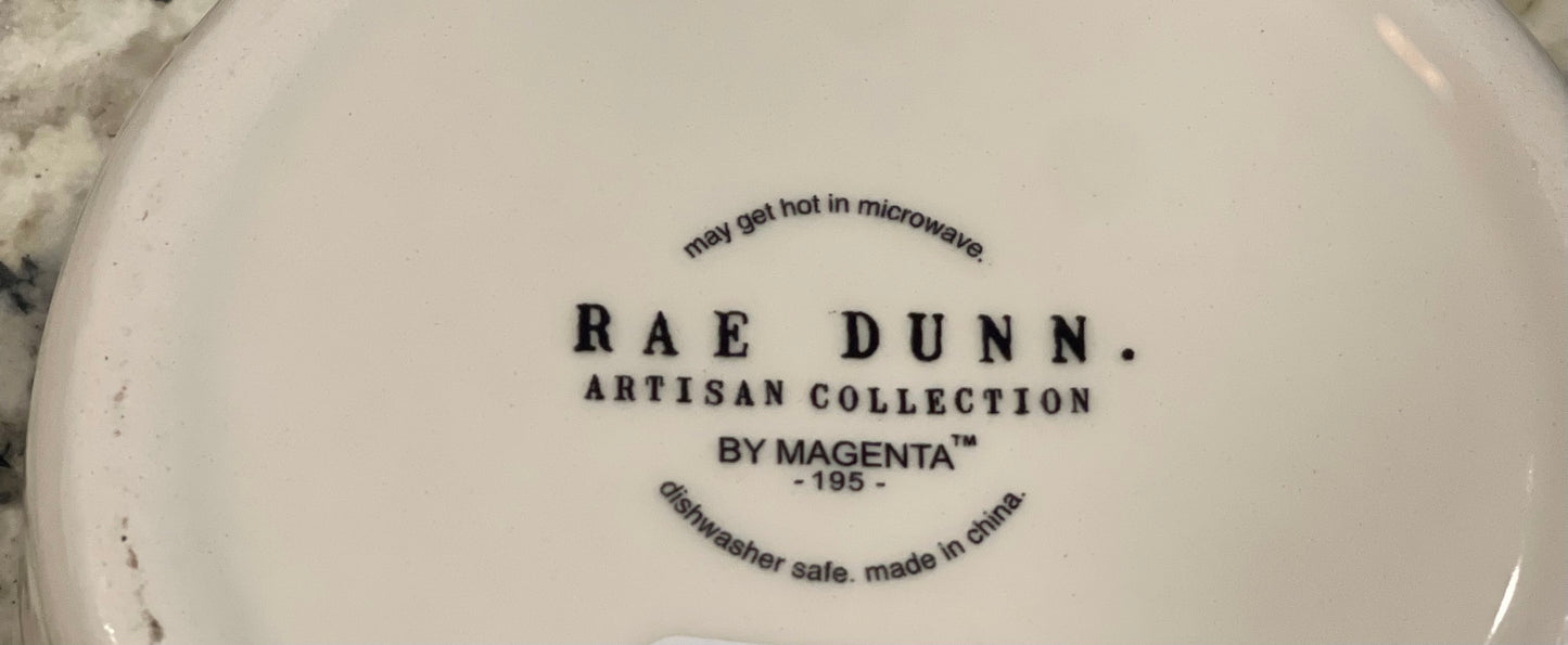 New Rae Dunn NOM NOM script pet dog food dish / bowl