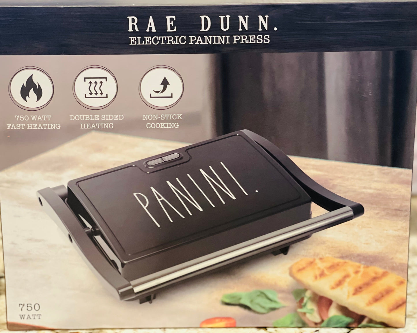 New Rae Dunn black electric PANINI maker