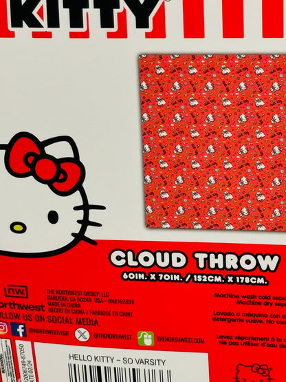 New Hello Kitty & Friends orange Cloud print throw blanket 60x70