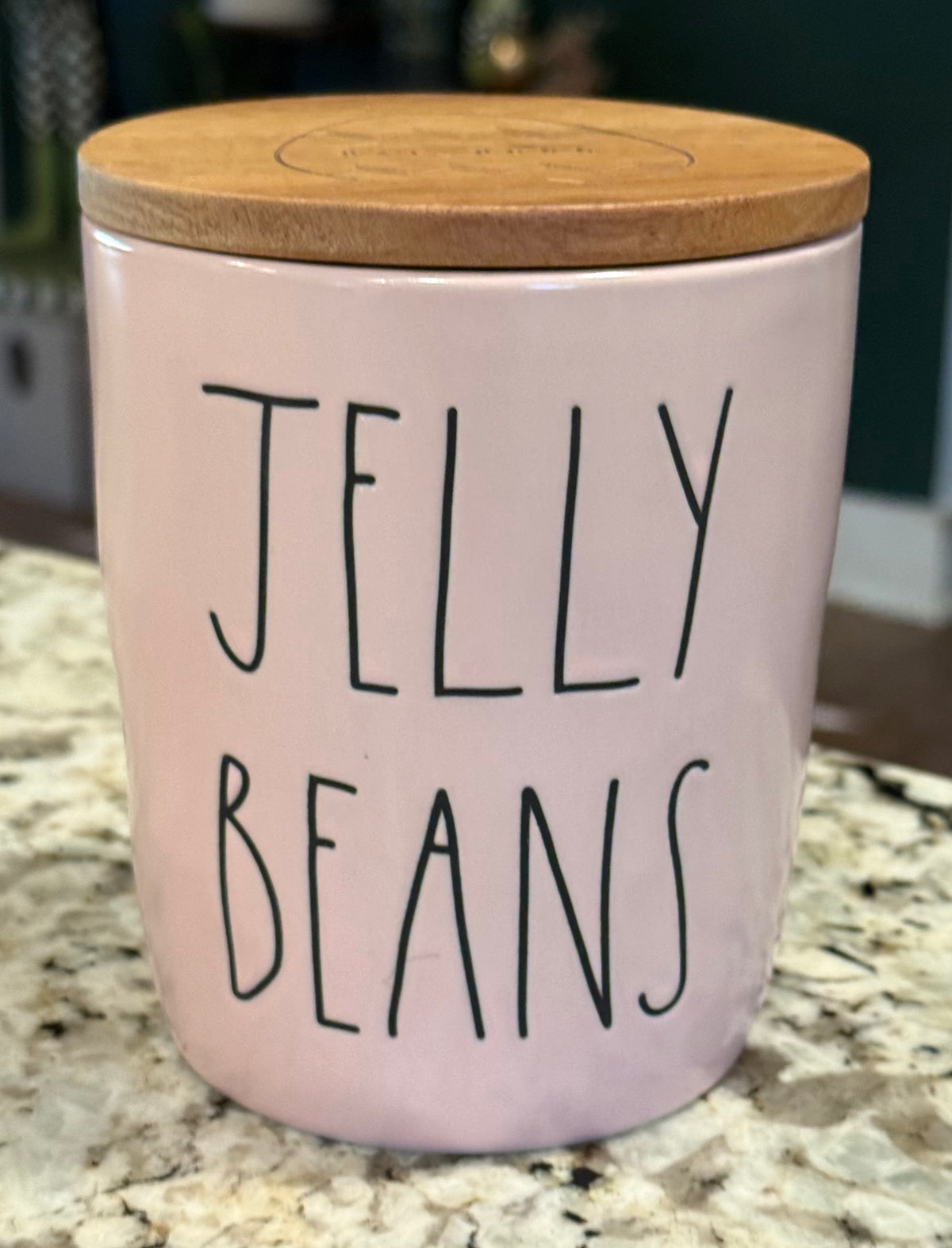 Rae Dunn pink 5” ceramic JELLY BEANS cellar