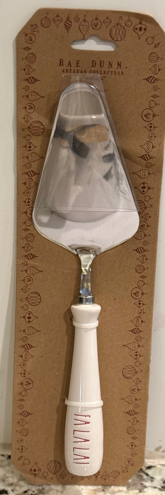 New Rae Dunn ceramic handled serving utensil FA LA LA pie cutter