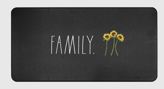 New Rae Dunn black sunflower FAMILY anti fatigue mat