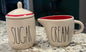Vintage Rae Dunn red line Cream & Sugar dish set