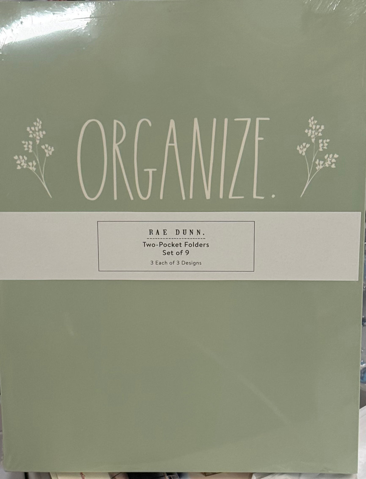 New Rae Dunn stationary-  9 pack file folders set 3 of each design/color ORGANIZE
