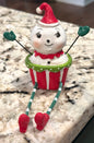 New Joanna Parker snowman Christmas shelf sitter decor - striped