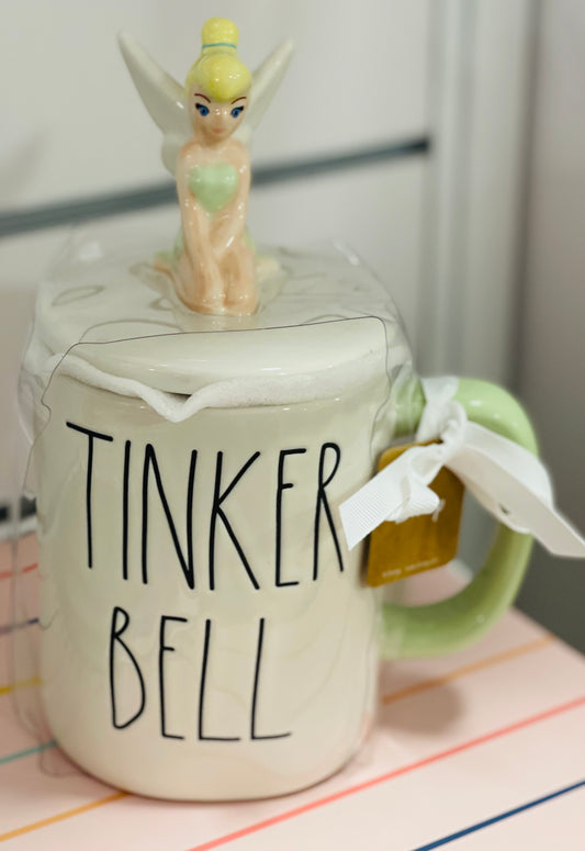 New Rae Dunn x Peter Pan ceramic topper coffee mug decor TINKER BELL