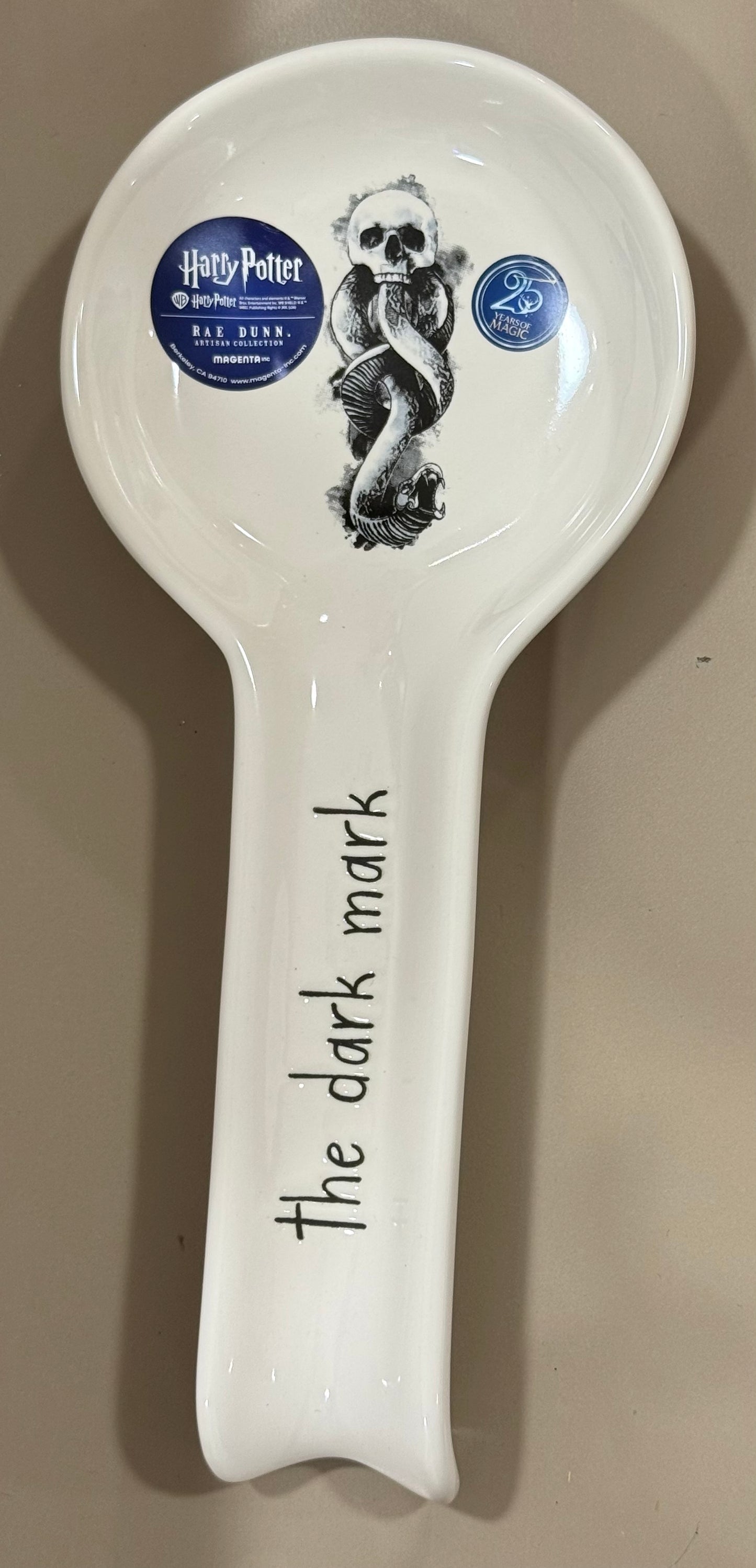 New Rae Dunn x Harry Potter ceramic spoon rest THE DARK MARK