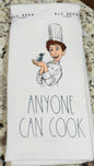 New Rae Dunn x Pixar’s Ratatouille ANYONE CAN COOK 2 piece kitchen dish towel set