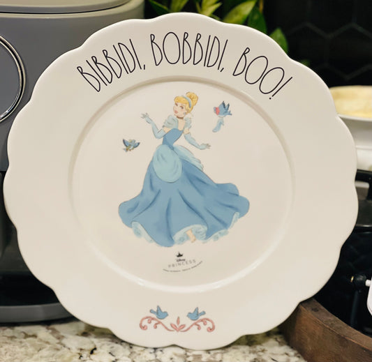 New Rae Dunn x Disney’s Cinderella BIBBIDI BOBBIDI BOO 11.5x11.5” ceramic plate