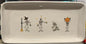 Rae Dunn white ceramic 14x6.5 dancing skeletons Halloween platter serving tray