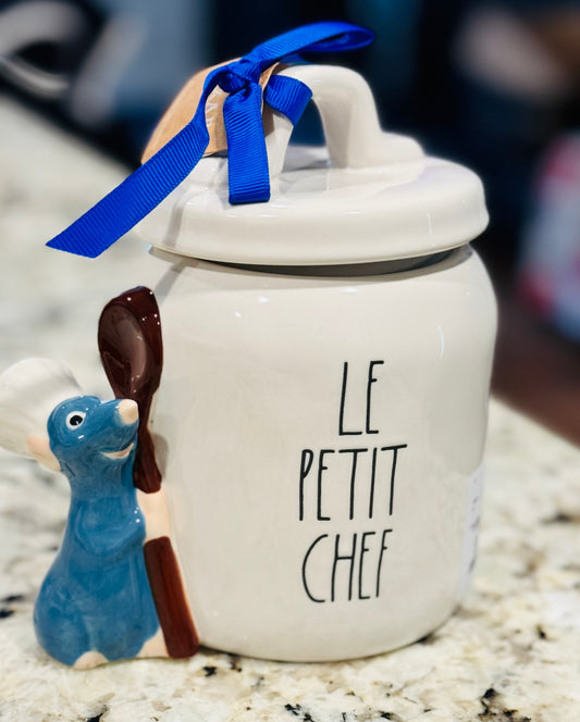 New Rae Dunn x  Ratatouille white ceramic 6” baby canister LE PETIT CHEF