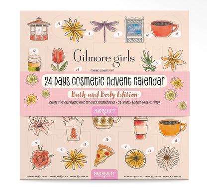 Mad Beauty- The Gilmore Girls 24-Day Bath and Body Beauty Advent calendar gift set inspired by the cozy world of Stars Hollow.