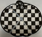 New 4-piece black & white melamine check pumpkin plate set