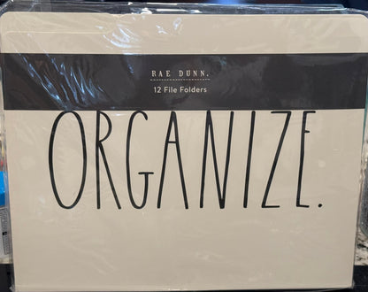 New Rae Dunn cream file folders packaged set ORGANIZE