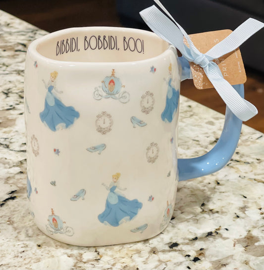 New Rae Dunn x Disney’s Cinderella white ceramic coffee mug BIBBIDI BOBBIDI BOO