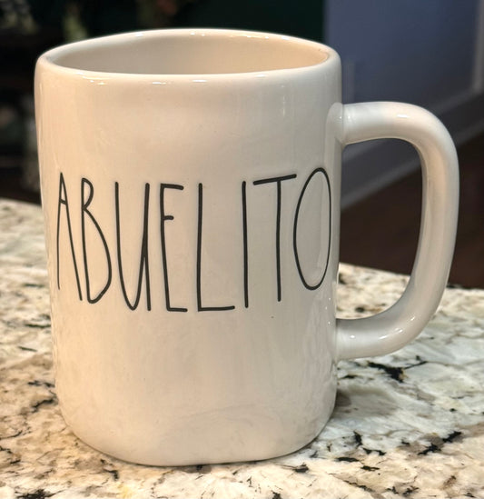 New Rae Dunn white ceramic coffee mug ABUELITO