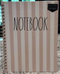 New Rae Dunn 8x10 spiral hardback striped NOTEBOOK