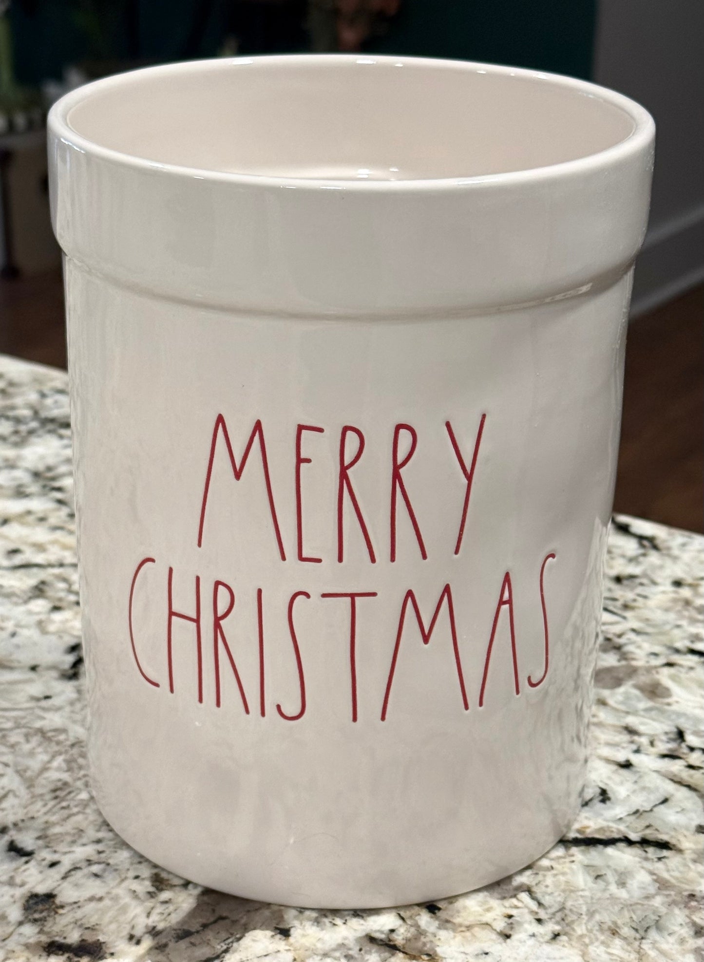 New Rae Dunn white ceramic utensils holder MERRY CHRISTMAS