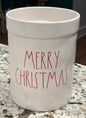 New Rae Dunn white ceramic utensils holder MERRY CHRISTMAS