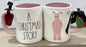 New Rae Dunn ceramic Christmas coffee mug A CHRISTMAS STORY ralphie bunny suit, double sided