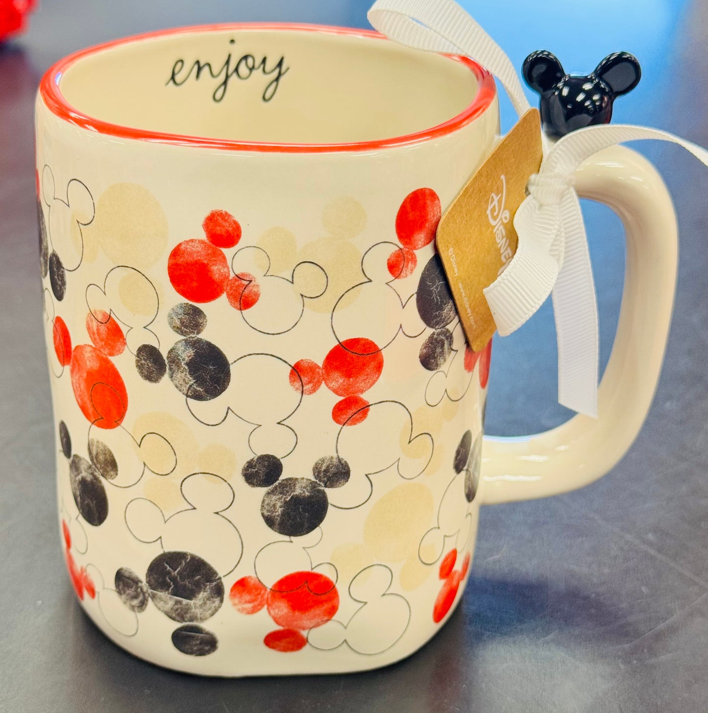 New Rae Dunn x Disney’s Mickey Mouse watercolor ENJOY ceramic mug