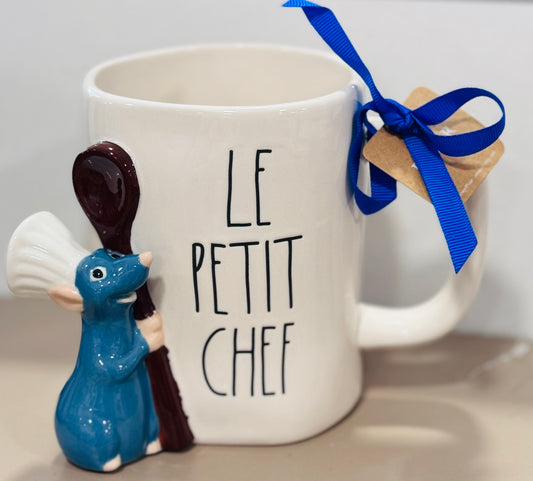 New Rae Dunn x Ratatouille white ceramic coffee mug LE PETITE CHEF