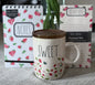 New Rae Dunn 3-piece Strawberry 🍓 gift set SWEET coffee mug, notes notebook, to-do list/grochery list notepad set