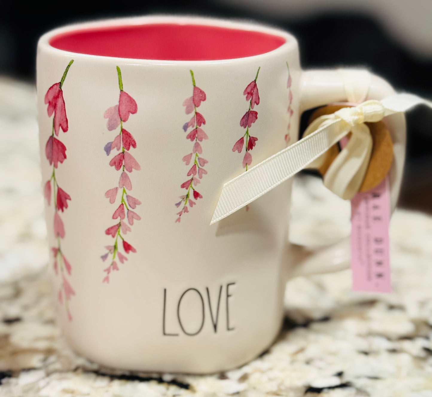 New Rae Dunn floral LOVE ceramic coffee mug