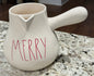 New Rae Dunn white ceramic cocoa pot MERRY