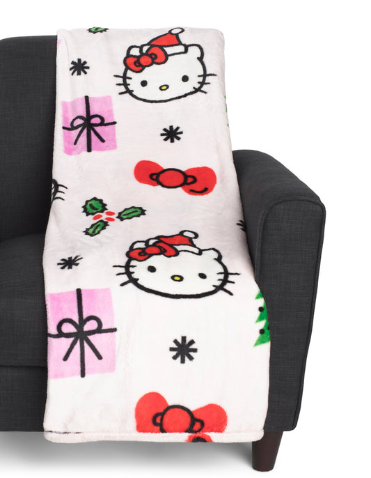 New light pink Hello Kitty Christmas gift throw blanket 50x70